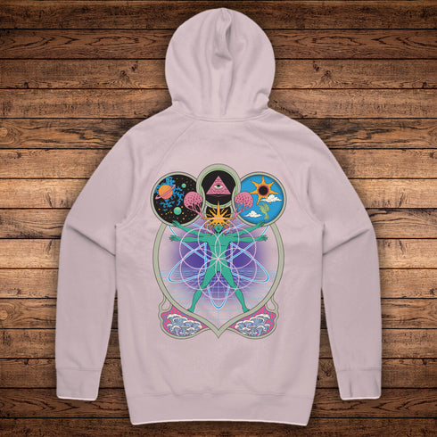 Connectedness – Mystical Midweight Hoodie with Kangaroo Pocket and Raglan Sleeves